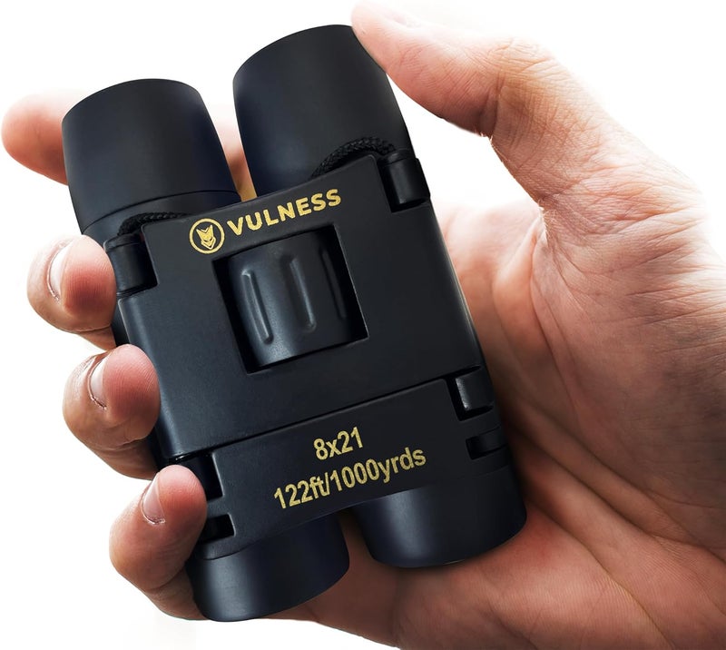 VULNESS Binoculars for Adults | Compact Small Mini Travel Binocular for Bird Watching High Powered Electronics Cruise Ship Essentials Norwegian Alaska Must Haves Hiking Camping Gear a by (Black, 8X21) - Image 1